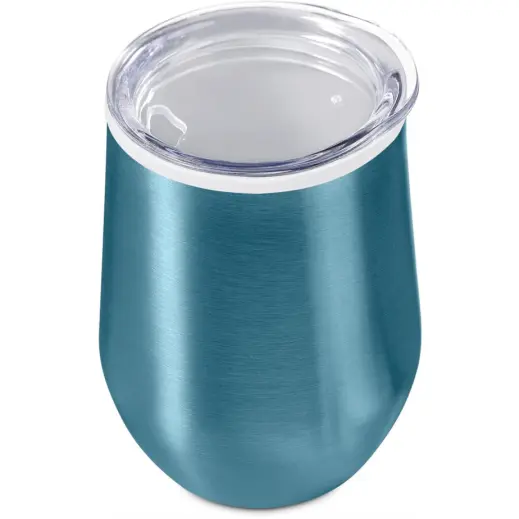 Serendipio Vogue Madison Stainless Steel & Plastic Double-Wall Tumbler Light Turquoise Top